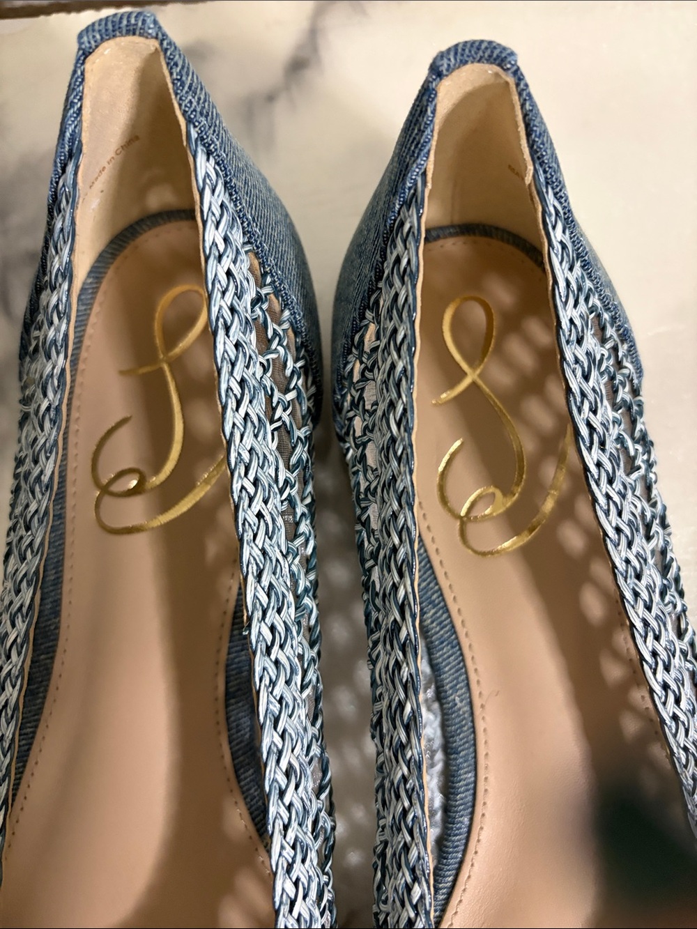Sam Edelman Denim Blue Woven Ballet Flats - Picture 4 of 7